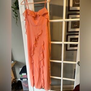 Azazie Barbie Bridesmaid Dress. Sunset color